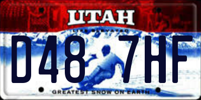 UT license plate D487HF