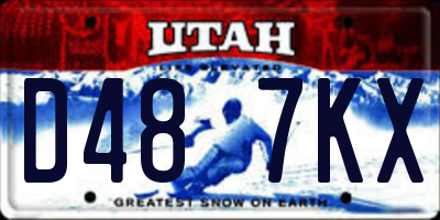 UT license plate D487KX