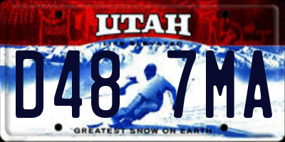 UT license plate D487MA