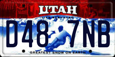 UT license plate D487NB