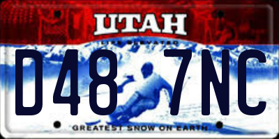 UT license plate D487NC