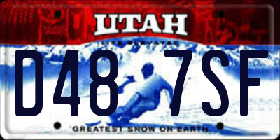 UT license plate D487SF