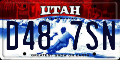 UT license plate D487SN
