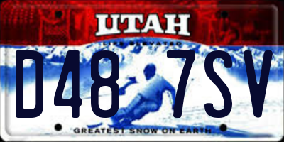 UT license plate D487SV
