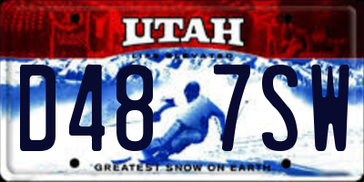UT license plate D487SW