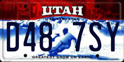 UT license plate D487SY