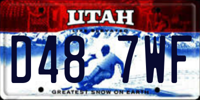UT license plate D487WF