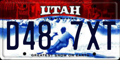 UT license plate D487XT