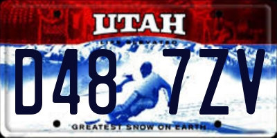 UT license plate D487ZV