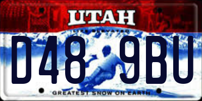 UT license plate D489BU