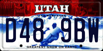 UT license plate D489BW