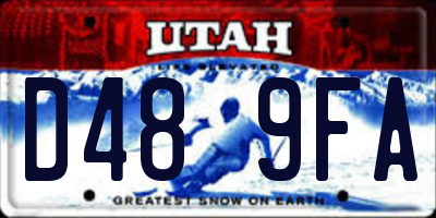UT license plate D489FA
