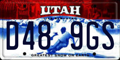 UT license plate D489GS