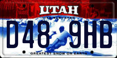 UT license plate D489HB