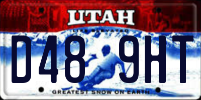UT license plate D489HT