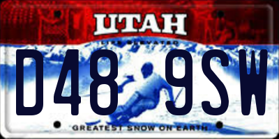 UT license plate D489SW