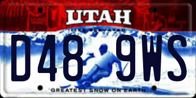 UT license plate D489WS