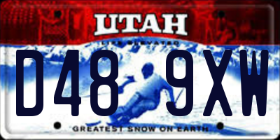UT license plate D489XW