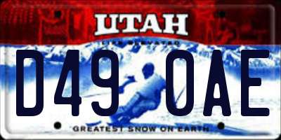 UT license plate D490AE