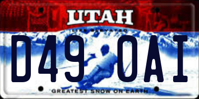 UT license plate D490AI