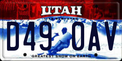 UT license plate D490AV