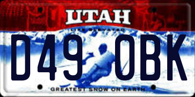 UT license plate D490BK