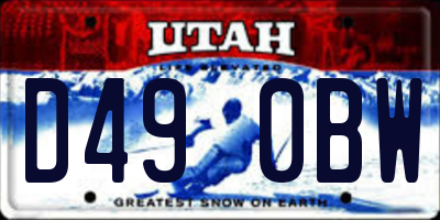 UT license plate D490BW