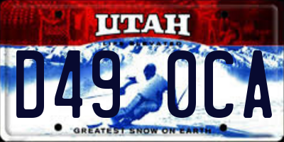 UT license plate D490CA