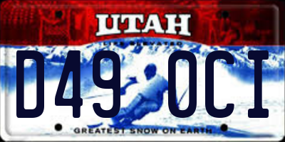 UT license plate D490CI