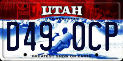 UT license plate D490CP