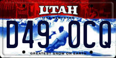 UT license plate D490CQ