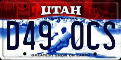 UT license plate D490CS