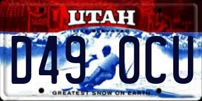 UT license plate D490CU