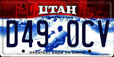 UT license plate D490CV