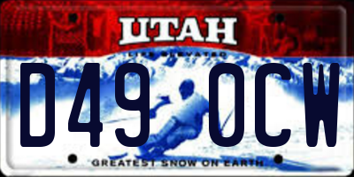 UT license plate D490CW