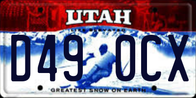 UT license plate D490CX