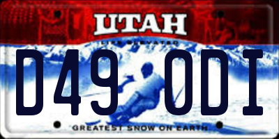 UT license plate D490DI