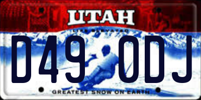 UT license plate D490DJ