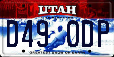 UT license plate D490DP