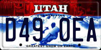 UT license plate D490EA