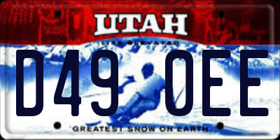 UT license plate D490EE