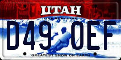 UT license plate D490EF