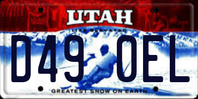 UT license plate D490EL