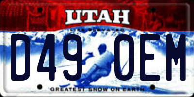 UT license plate D490EM