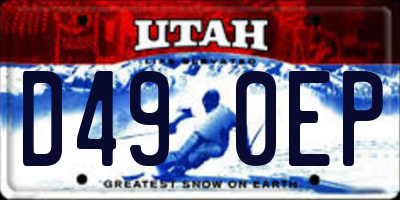 UT license plate D490EP