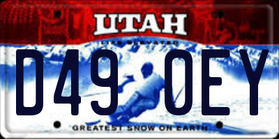 UT license plate D490EY