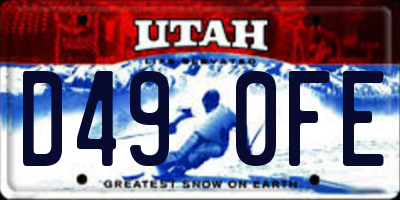UT license plate D490FE