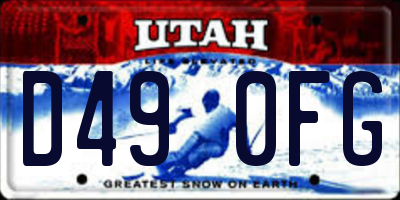 UT license plate D490FG