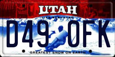 UT license plate D490FK