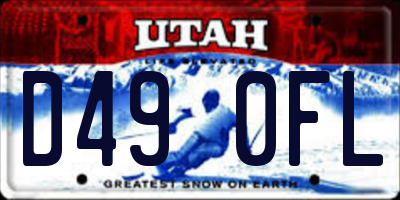 UT license plate D490FL